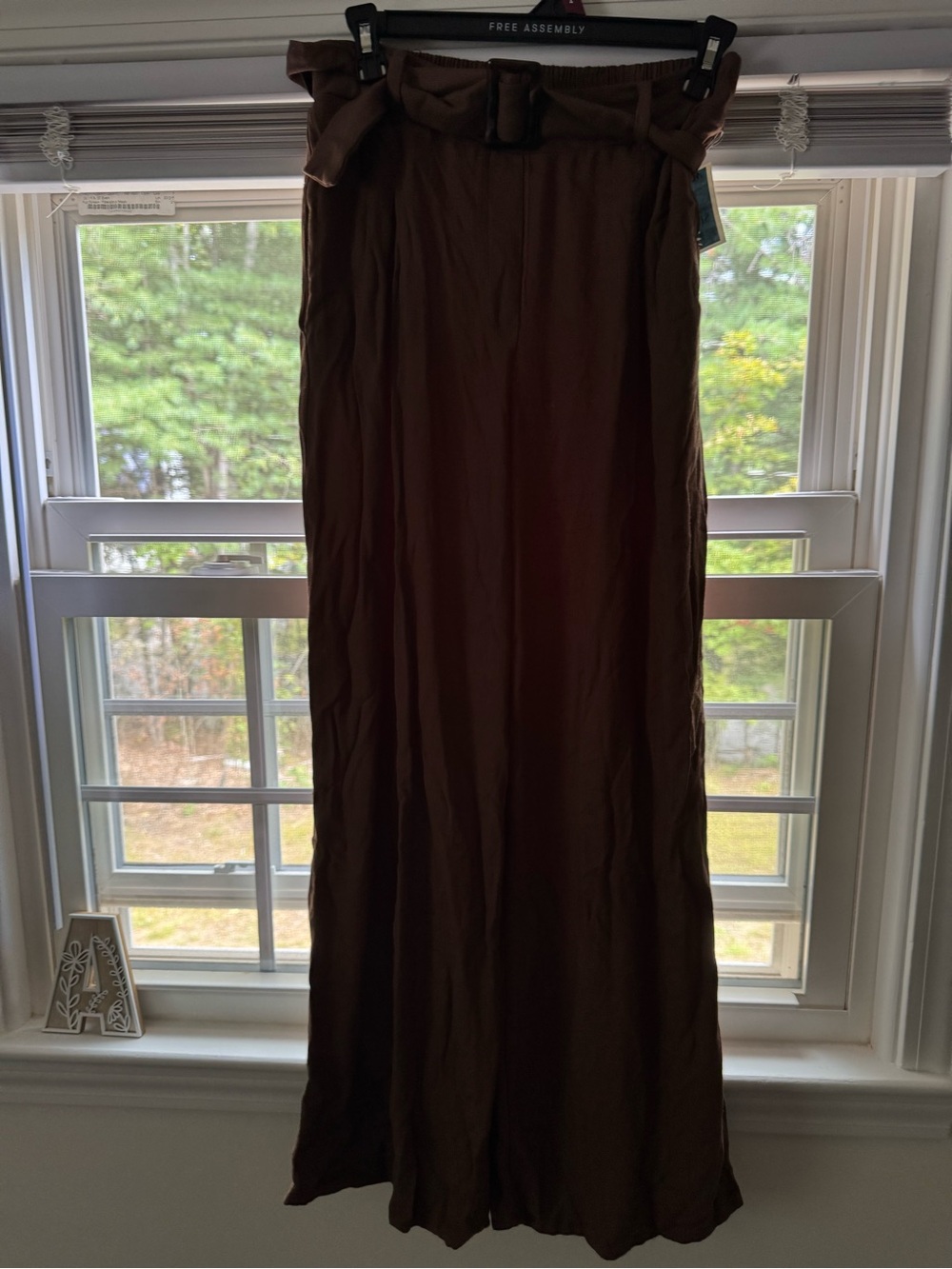 Sienna Sky Brown Waist Trousers with Belt